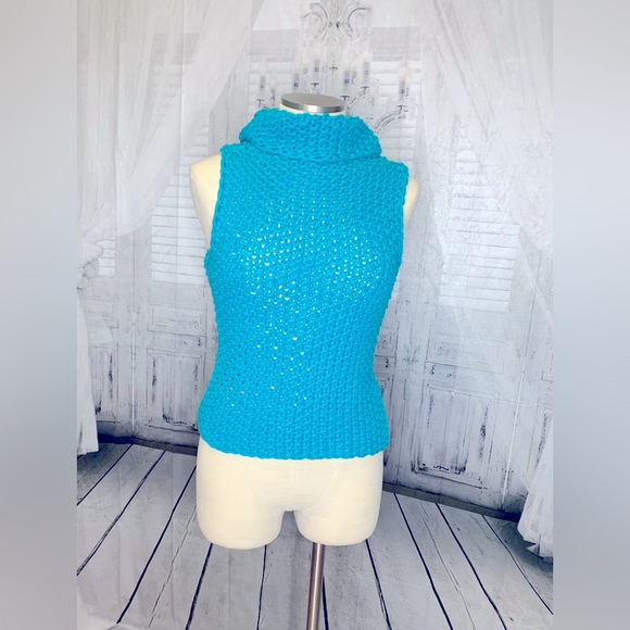 NWT Anne Klein hand knit in turquoise, size medium - Picture 3 of 6